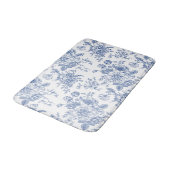 ヴィンテージブルーバラフローラルパターン バスマット (アングル)