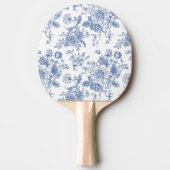 ヴィンテージブルーバラフローラルパターン 卓球ラケット (正面)