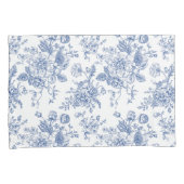 ヴィンテージブルーバラフローラルパターン 枕カバー (正面右)