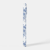 ヴィンテージブルーバラフローラルパターン iPhone 15ケース (右側面)