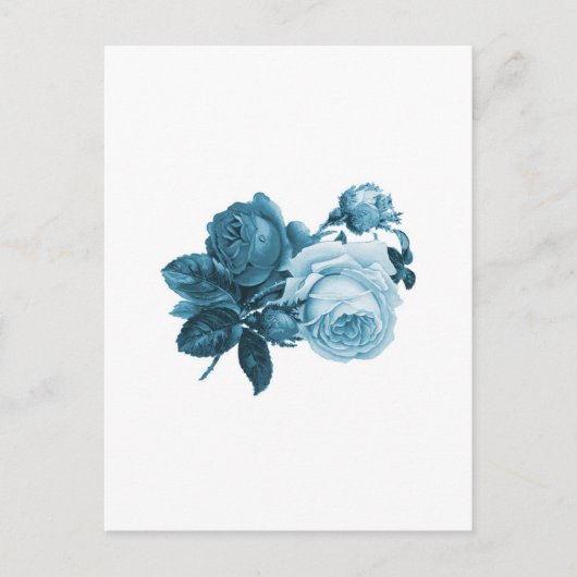 ヴィンテージブルーバラ贈与 ポストカード (正面)