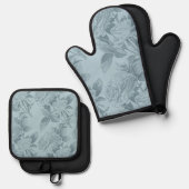 ヴィンテージブルーバラ 鍋つかみ&鍋敷きセット (正面/裏面)