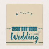 ヴィンテージブルーバンティング、写真は日付カードを保存 名刺 (外部フラット)