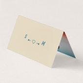 ヴィンテージブルーバンティング、写真は日付カードを保存 名刺 (裏面)