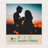 ヴィンテージブルーバンティング、写真は日付カードを保存 名刺 (内部フラット)