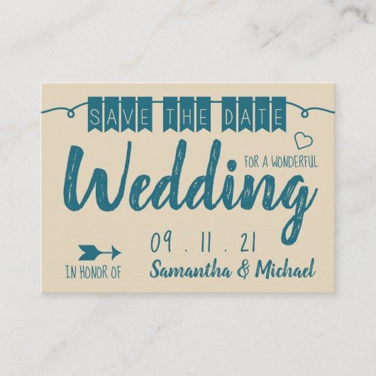 ヴィンテージブルーバント、日付の保存 エンクロージャーカード (正面)