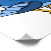 ヴィンテージブルーバードとさくらんぼタトゥーアート ポスター (角)