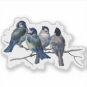 ヴィンテージブルーバードのブランチビニールステッカー シール (正面)