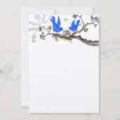 ヴィンテージブルーバードイエロー&パープルウェディング招待 招待状 (裏面)