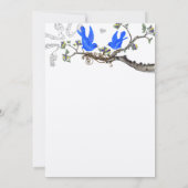 ヴィンテージブルーバードイエロー&パープルウェディング招待 招待状 (裏面)