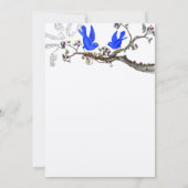 ヴィンテージブルーバードイエロー&パープルウェディング招待 招待状 (裏面)