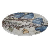 ヴィンテージブルーバードイラストレーションかわいい鳥自然 カッティングボード (角)