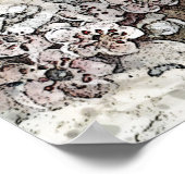 ヴィンテージブルーバードイラストレーションかわいい鳥自然 ポスター (角)