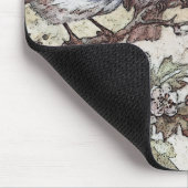 ヴィンテージブルーバードイラストレーションかわいい鳥自然 マウスパッド (コーナー)