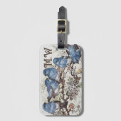 ヴィンテージブルーバードイラストレーションかわいい鳥自然 ラゲッジタグ (正面縦)