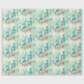 ヴィンテージブルーバードオンエフエメフランスのラ ラッピングペーパー (フラット)