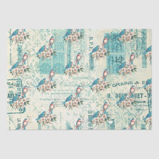 ヴィンテージブルーバードオンエフエメフランスのラ 薄葉紙 (正面)