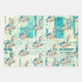 ヴィンテージブルーバードオンエフエメラ ラッピングペーパーシート (正面)