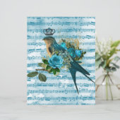 ヴィンテージブルーバードオンシート音楽スクラップブック紙 (スタンド正面)