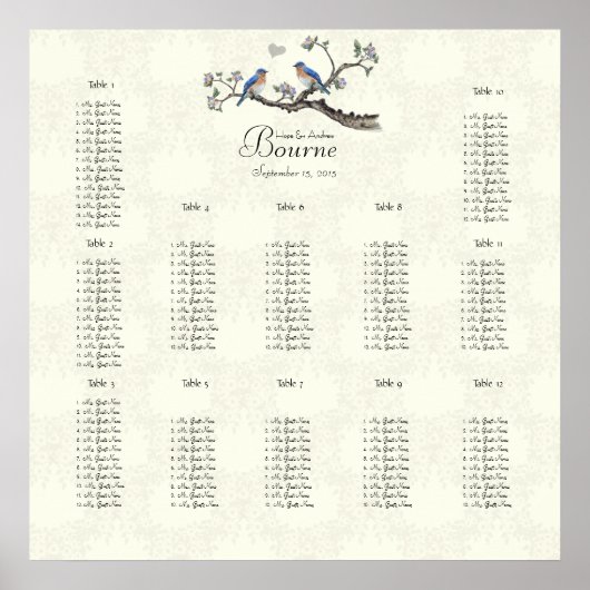 ヴィンテージブルーバードサンゴとブルーラブバード ポスター (正面)