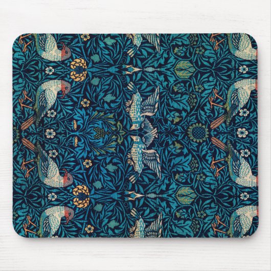 ヴィンテージブルーバードバイウィリアム・モリス マウスパッド (正面)