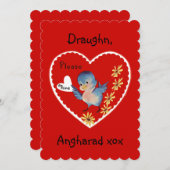 ヴィンテージブルーバードバレンタインフラットカード シーズンカード (正面/裏面)