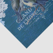 ヴィンテージブルーバードフラワーズフランスのティッシュペーパー 薄葉紙 (詳細)