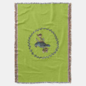 ヴィンテージブルーバードブランケット スローブランケット (正面縦)