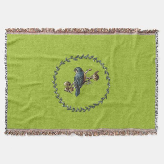 ヴィンテージブルーバードブランケット スローブランケット (正面)