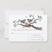 ヴィンテージブルーバードブルーミングブランチ結婚ズ 出欠カード (正面)