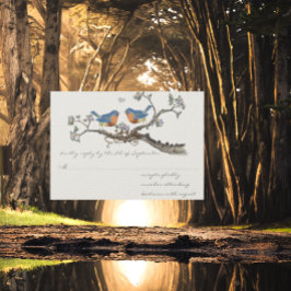 ヴィンテージブルーバードブルーミングブランチ結婚ズ 出欠カード