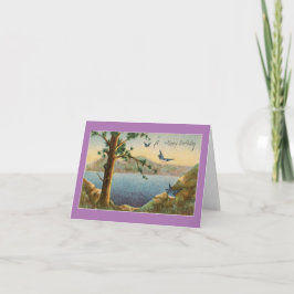 ヴィンテージブルーバードママ誕生日カード カード