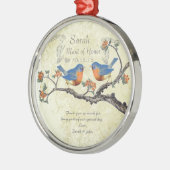 ヴィンテージブルーバードメイド・オブ・オーナー（花嫁付き添い人）オーナメント メタルオーナメント (左)