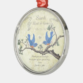ヴィンテージブルーバードメイド・オブ・オーナー(花嫁付き添い人)オーナメント メタルオーナメント (左)