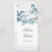 ヴィンテージブルーバード冬の結婚式プログラム プログラム (正面/裏面)