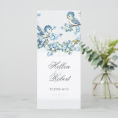 ヴィンテージブルーバード冬の結婚式プログラム プログラム (スタンド正面)