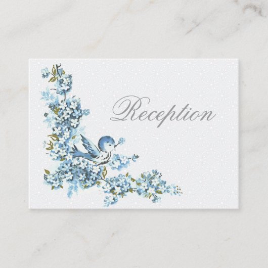 ヴィンテージブルーバード冬の結婚披露宴囲い エンクロージャーカード (正面)