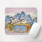 ヴィンテージブルーバード幸福ホームオフィスコンピュータ マウスパッド (マウス)