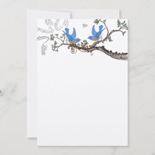 ヴィンテージブルーバード結婚式招待状 招待状 (裏面)
