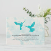 ヴィンテージブルーバード結婚式招待状 招待状 (スタンド正面)