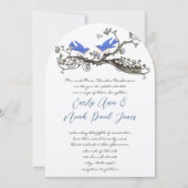 ヴィンテージブルーバード結婚式招待状 招待状 (正面)