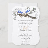 ヴィンテージブルーバード結婚式招待状#2 招待状 (正面)