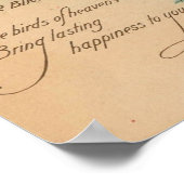 ヴィンテージブルーバード誕生日はがき ポスター (角)