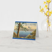 ヴィンテージブルーバード誕生日グリーティングカード カード (黄色い花)