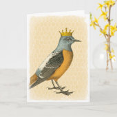 ヴィンテージブルーバード(金ゴールドクラウン付き) カード (黄色い花)
