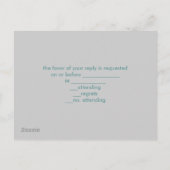 ヴィンテージブルーバーンウッドレースカントリー結婚式RSVP インビテーションポストカード (裏面)