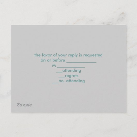 ヴィンテージブルーバーンウッドレースカントリー結婚式RSVP インビテーションポストカード (裏面)