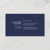 ヴィンテージブルーパターン（の模様が）あるゾウのロゴ 名刺 (裏面)