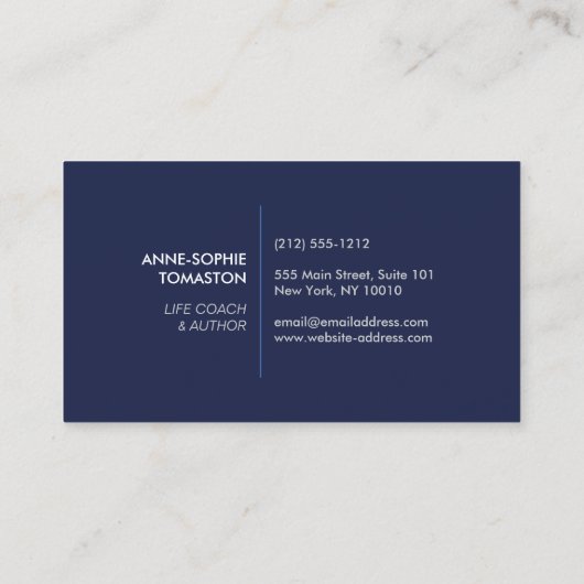 ヴィンテージブルーパターン（の模様が）あるゾウのロゴ 名刺 (裏面)