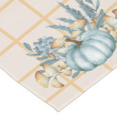 ヴィンテージブルーパンプキンズキャラメ市松模様にル ショートテーブルランナー (コーナー)